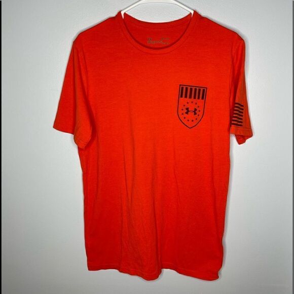 Under Armour Orange USA Freedom Eagle T-Shirt Small - Picture 3 of 3